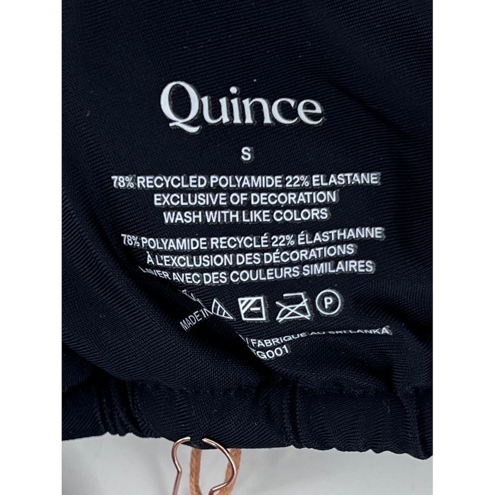 Quince Black Triangle String Bikini Top Small NWT - Picture 2 of 6